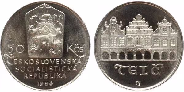 50 Kčs 1986 - Telč, PROOF