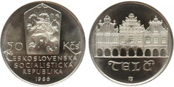50 Kčs 1986 - Telč, PROOF