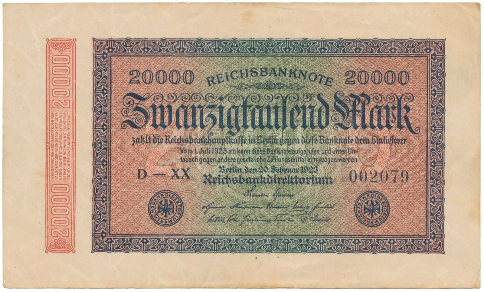 Německo, 20000 Mark 1923, Ro.84h