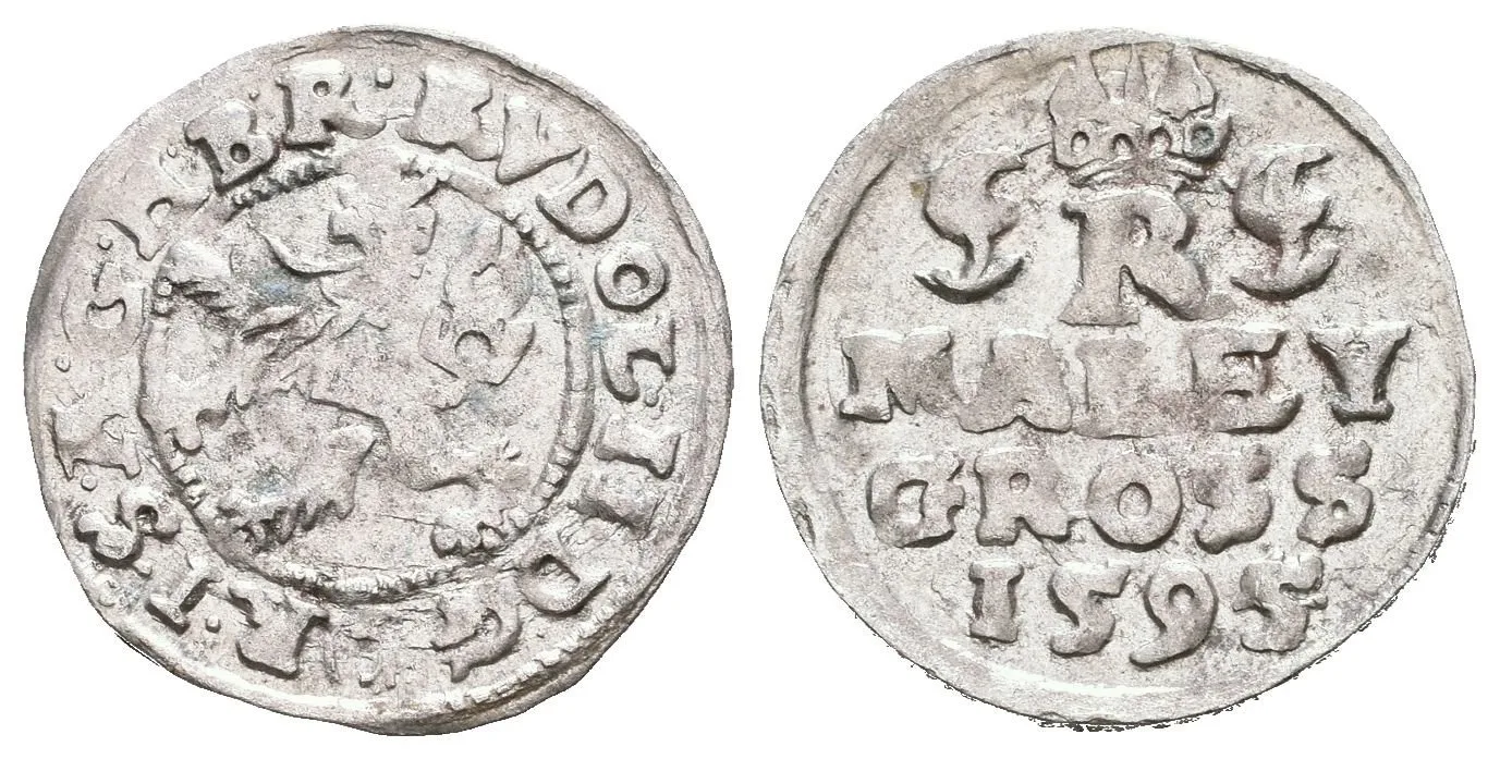 Malý groš 1595, České Budějovice-Mattighofer, HN.28a (opis 7a), — 1