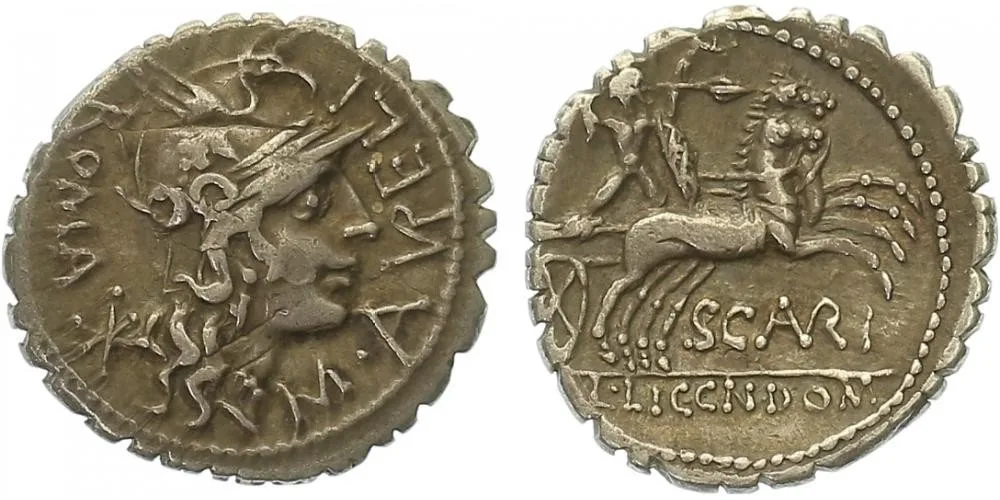 L. Licinius Crassus, Cn. Domitius Ahenobarbus, M. Aurelius Scaurus, L. Cosconius, — 1