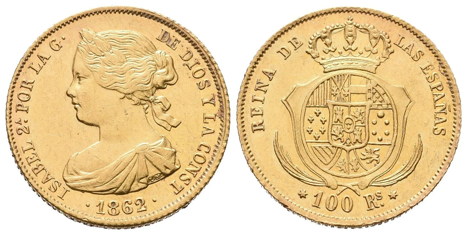 Španělsko, 100 Real 1862
