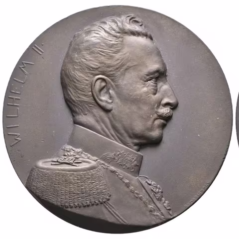 AE Medaile 1914 (Marschall) - Císař Vilém II., na světovou válku. Zn 60 mm,