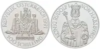 Rakousko, 100 Schilling 1991 - Král Rudolf I. Habsburský