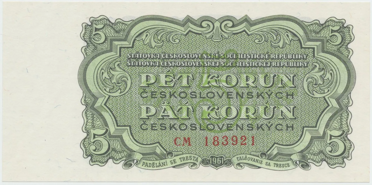 Československo, 5 Koruna 1961, série CM, Hej.99a