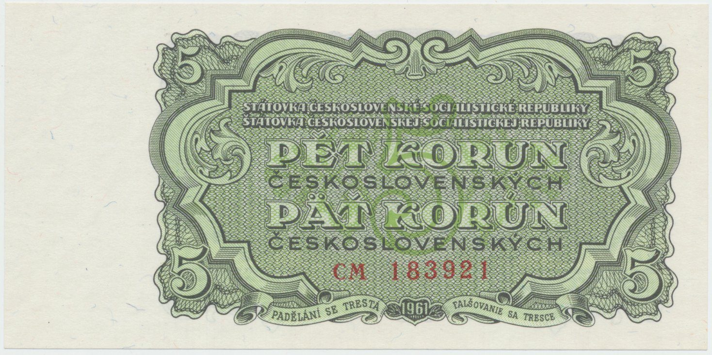 Československo, 5 Koruna 1961, série CM, Hej.99a