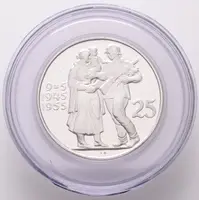 25 Kčs 1955 - 10. výročí osvobození Československa, PROOF, původní etue