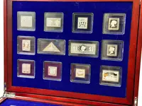 Sada - Nejcennější známky světa v ryzím stříbře - 24 Kusů Ag - Certifikát, Proof, Etue - fotografie 11