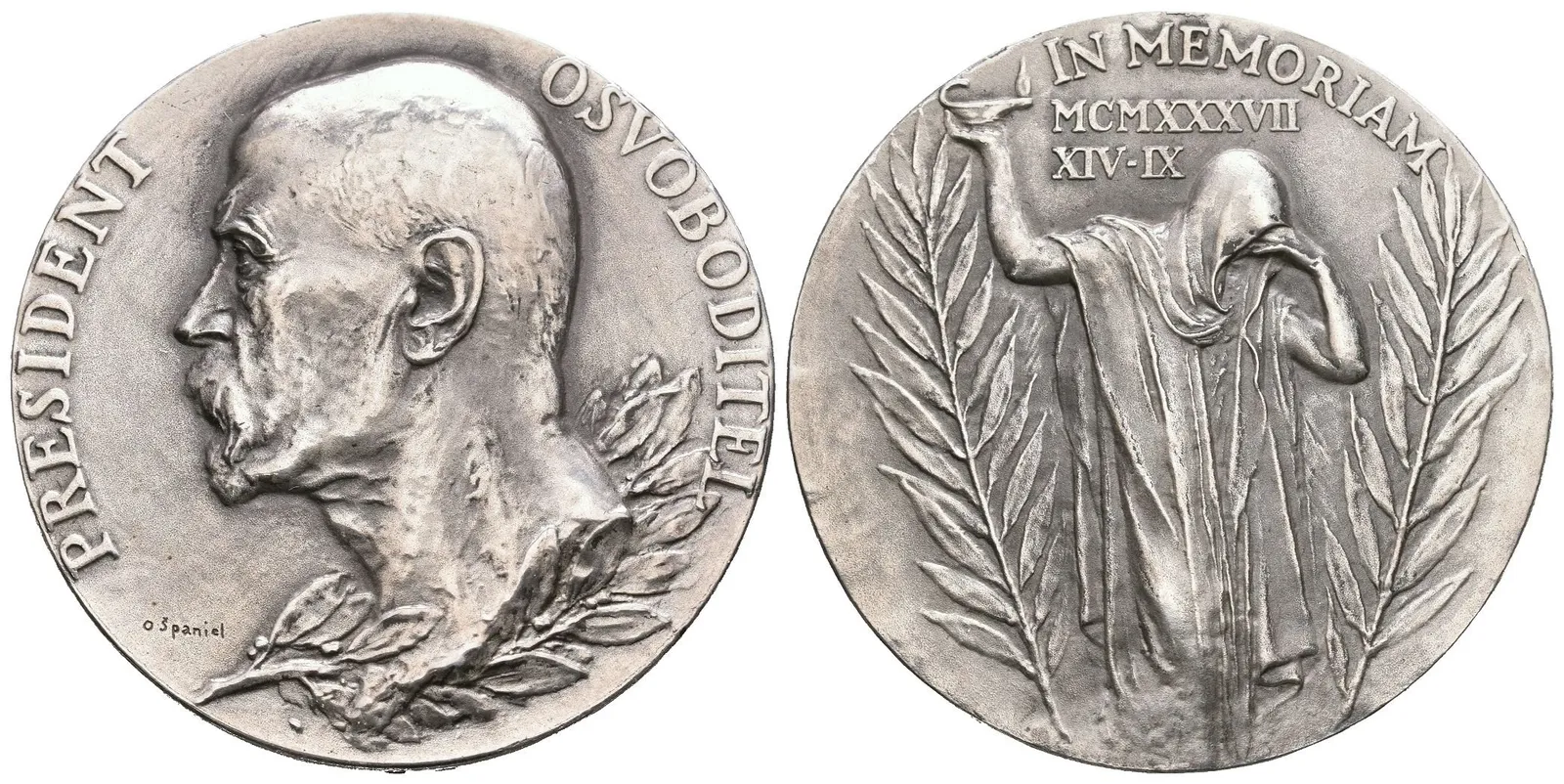 Španiel Otakar -  K úmrtí TGM, 40 mm