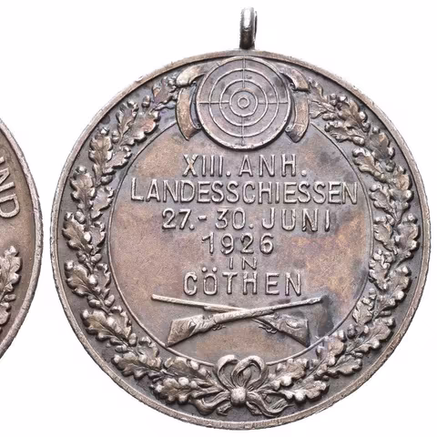 AR Medaile 1926 - XIII. Anhaltské zemské střelby v Köthen.