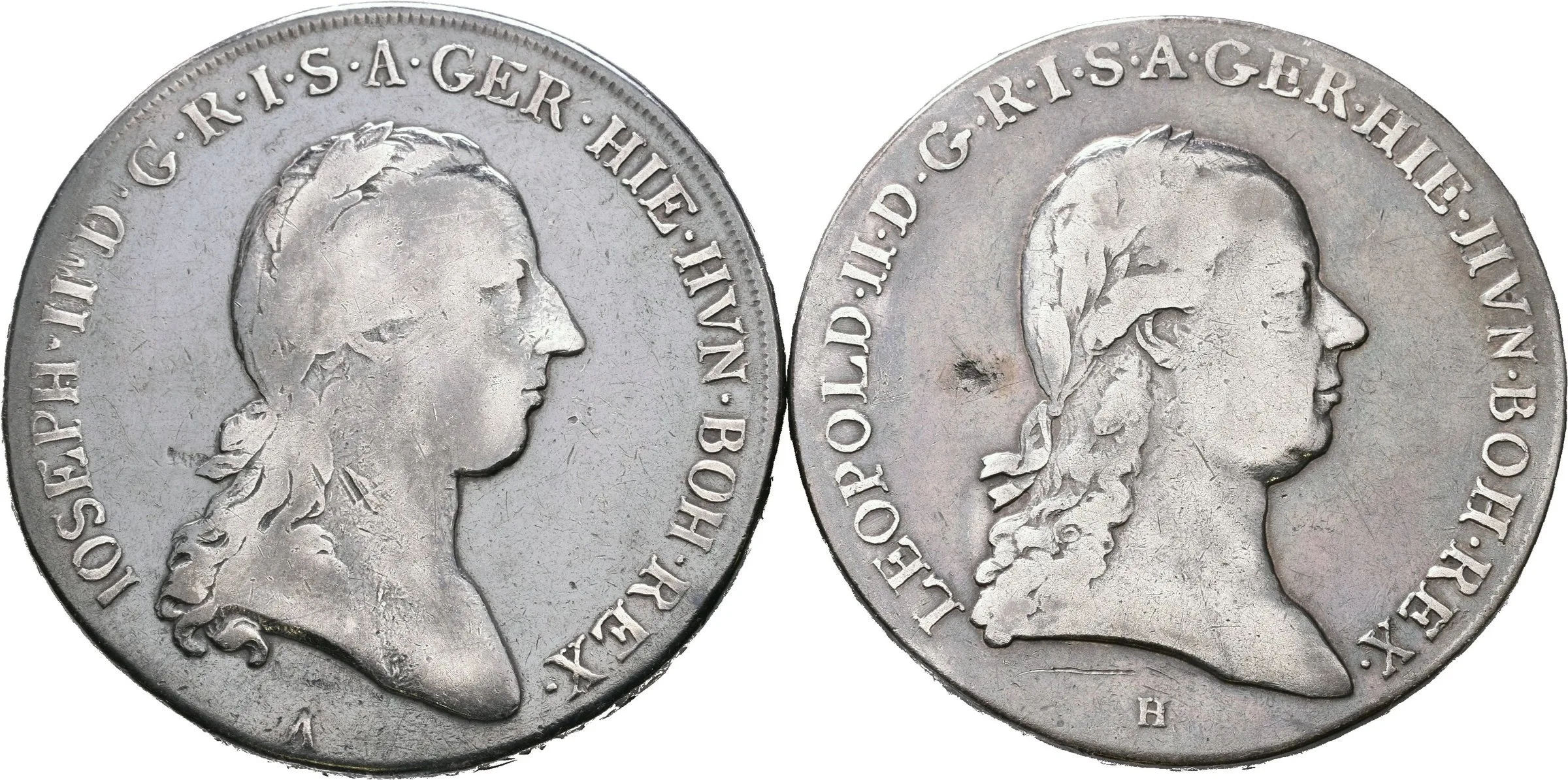 Tolar křížový 1792 H, Günzburg + Tolar křížový 1788 A, Vídeň, Dav.1284, — 1