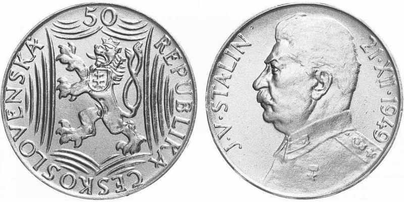 50 Koruna 1949 - Josef Vissarionovič Stalin