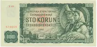 Československo, 100 Koruna 1961, II. vydání, série X, Hej.102aX