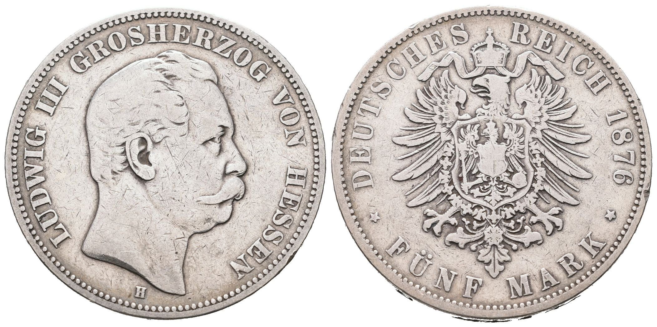 Hessen, 5 Marka 1876 H