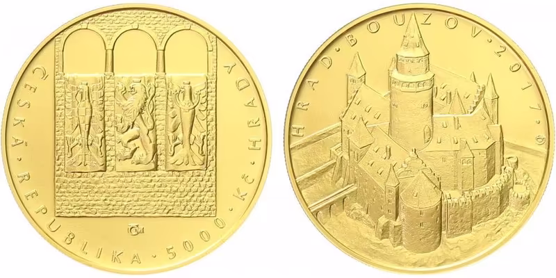 5000 Kč 2017 - Hrad Bouzov, PROOF