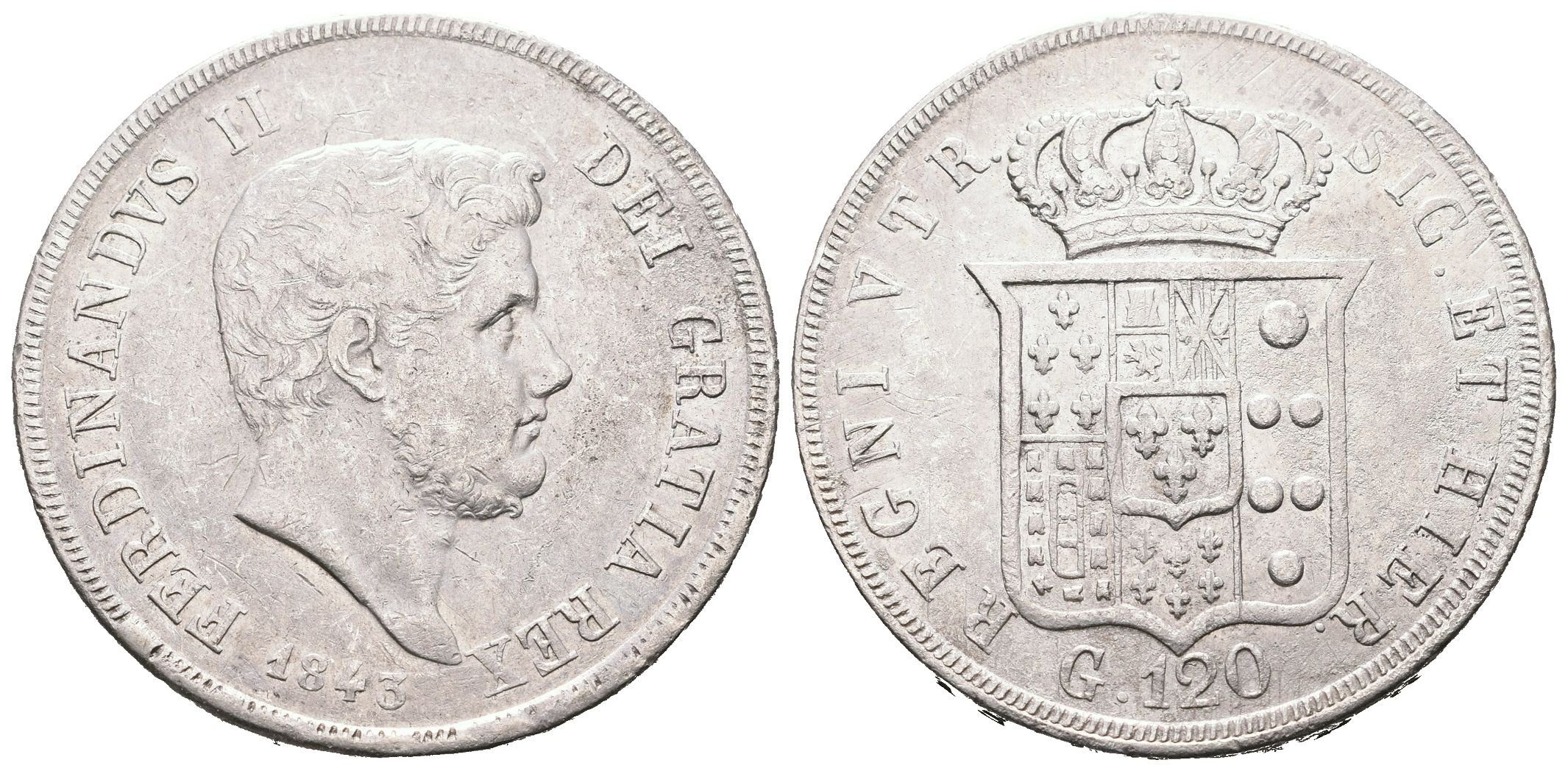 Itálie - Neapol a Sicílie, 120 Grana 1843