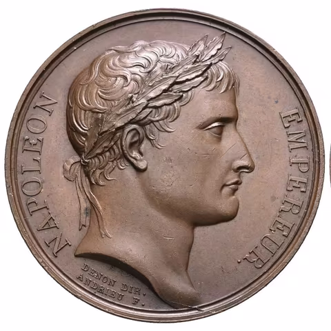AE Medaile 1805 (B. Andrieu) - Ke korunovaci na Italského krále. Hlava Napoleona