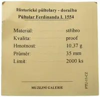 Replika - Historický 1/2 tolar - Ferdinand I. 1554 - fotografie 2