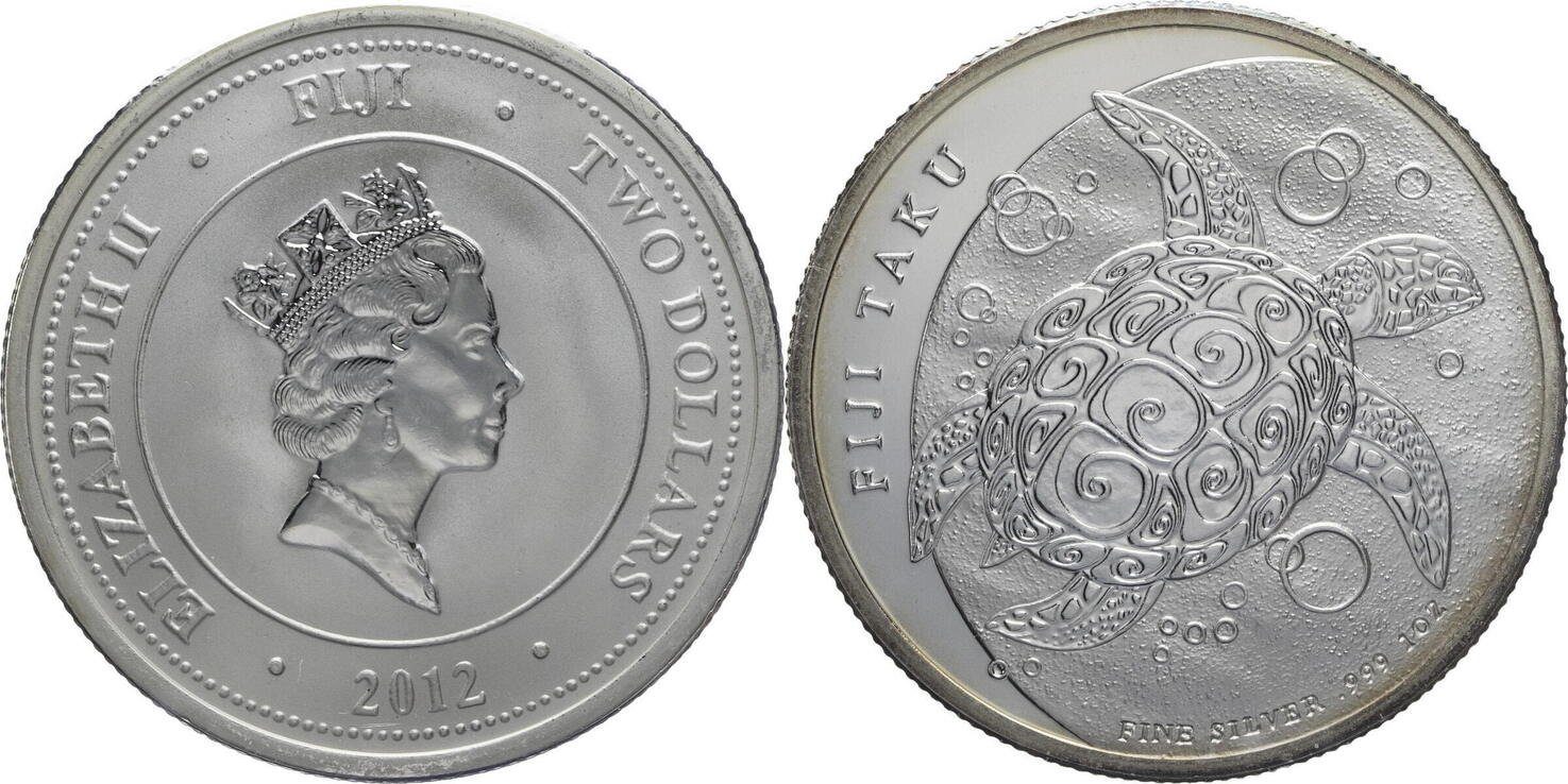 Fidži, 2 Dollars 2012 - želva