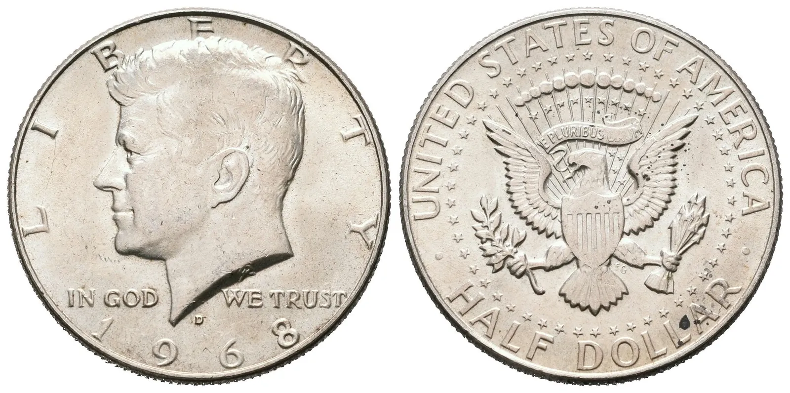 USA, 1/2 Dollar 1968 D - J. F. Kennedy
