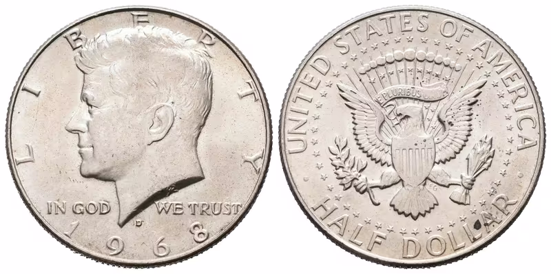 USA, 1/2 Dollar 1968 D - J. F. Kennedy