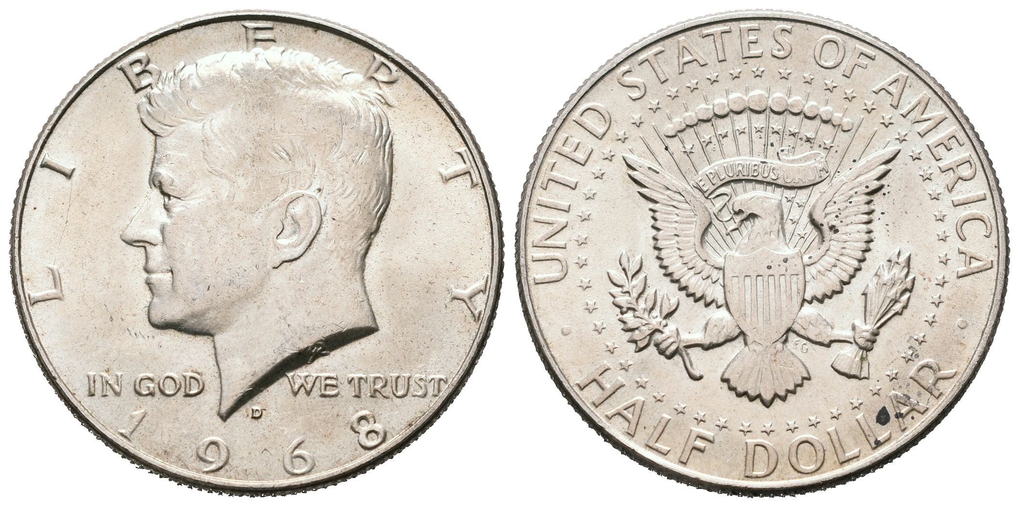 USA, 1/2 Dollar 1968 D - J. F. Kennedy