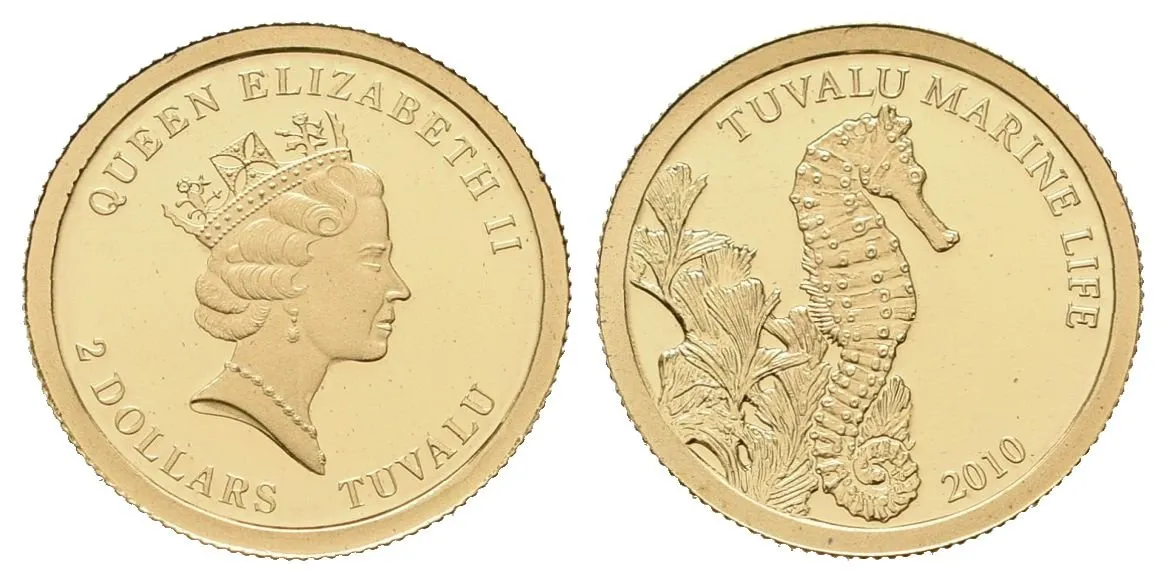 2 dolary - 2010 - Au 1,24 g - 999.9/1000 - Mořský koník