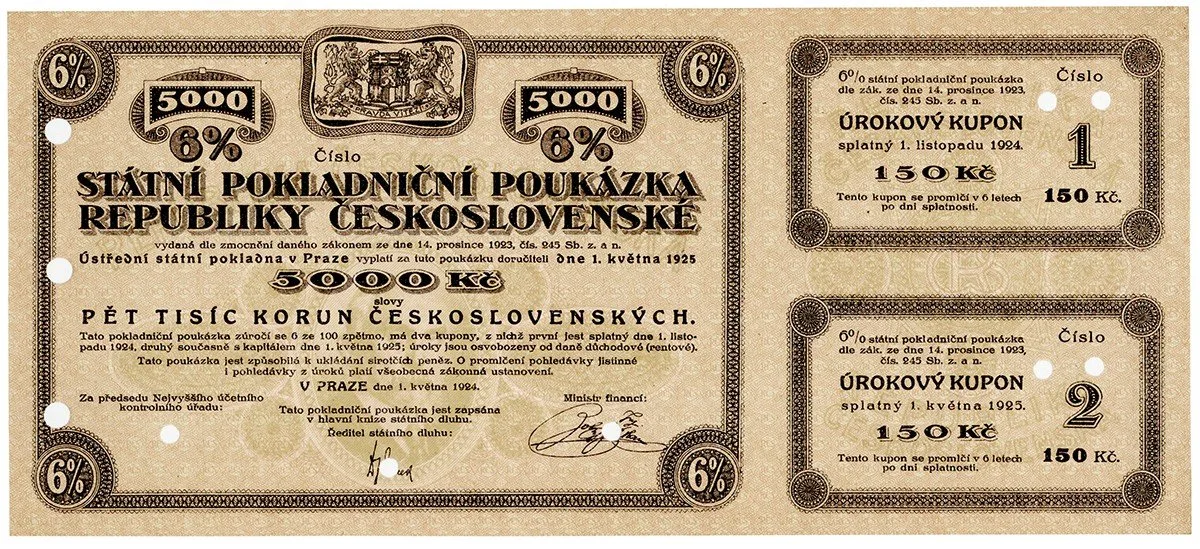 Státní pokladniční poukázky, 1919 - 1939 — 1