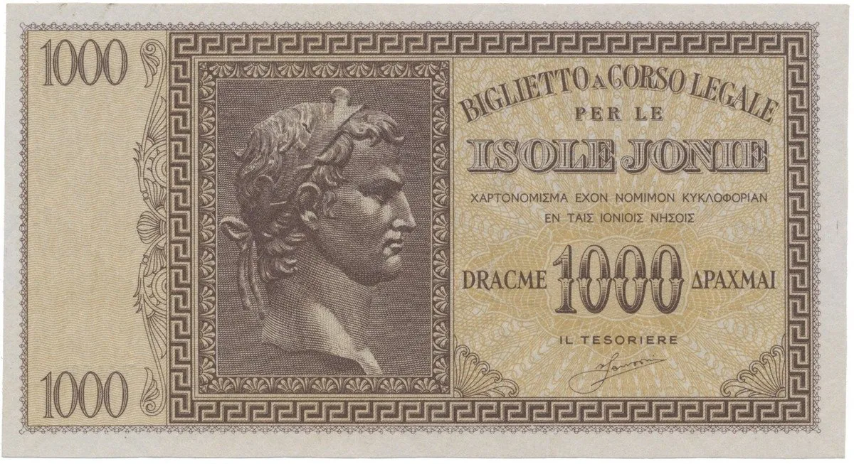Řecko - italská okupace, 1000 Drachmai (1941), P.M17