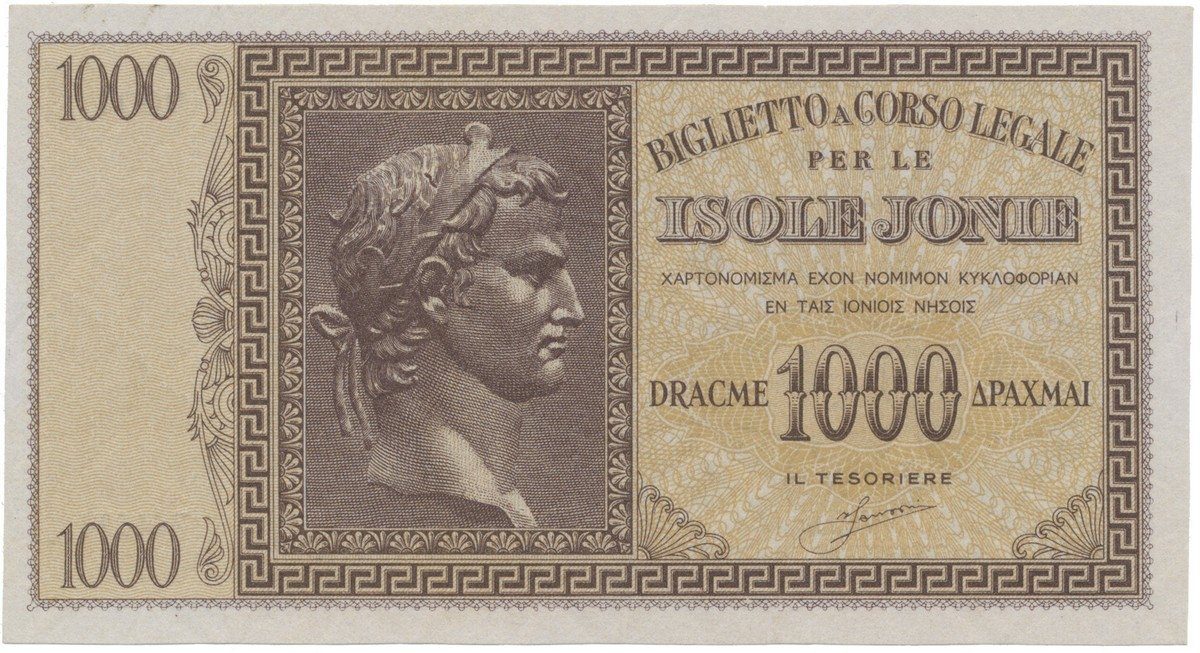 Řecko - italská okupace, 1000 Drachmai (1941), P.M17