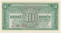 Československo, 10 Koruna 1950, poslední série Z, perforace 3 md svisle, Hej.86a.S1