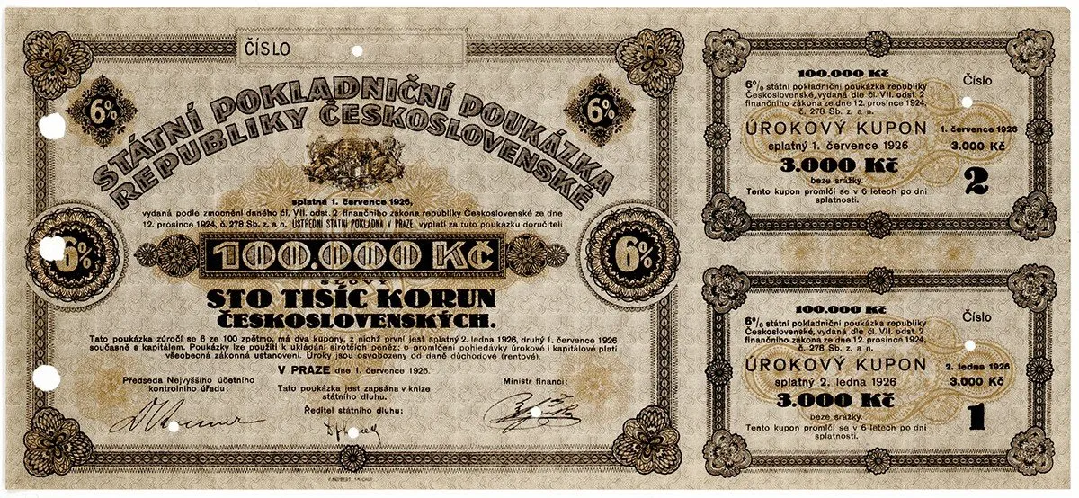 Státní pokladniční poukázky, 1919 - 1939 — 1