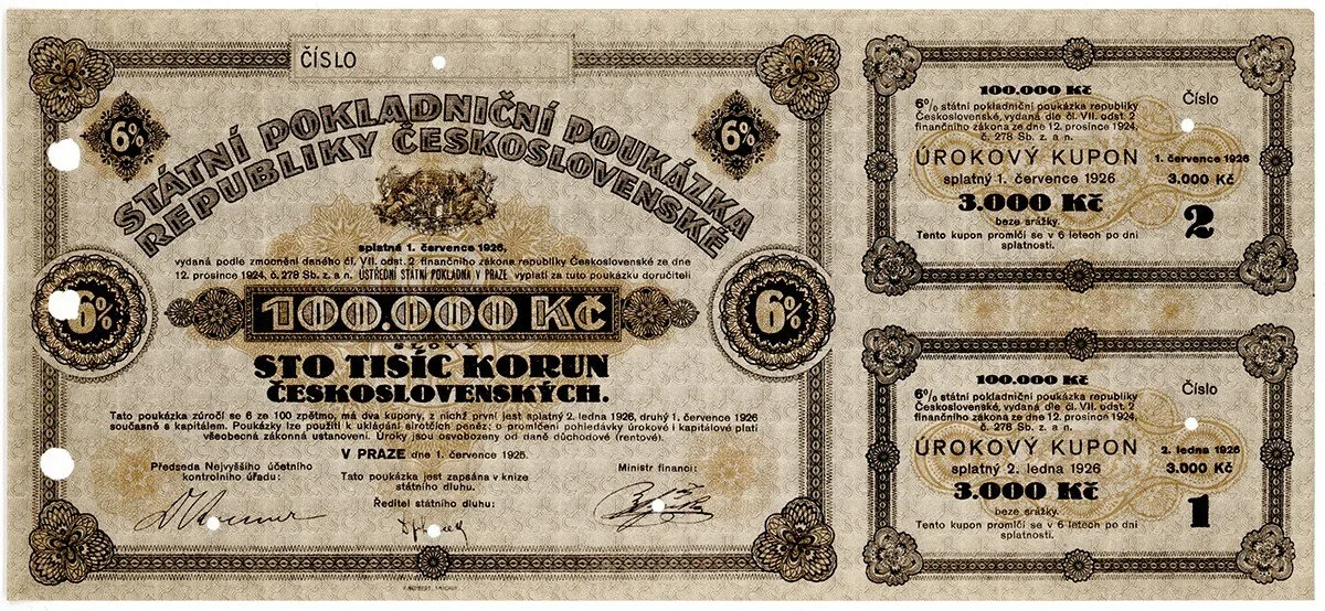 Státní pokladniční poukázky, 1919 - 1939 — 1