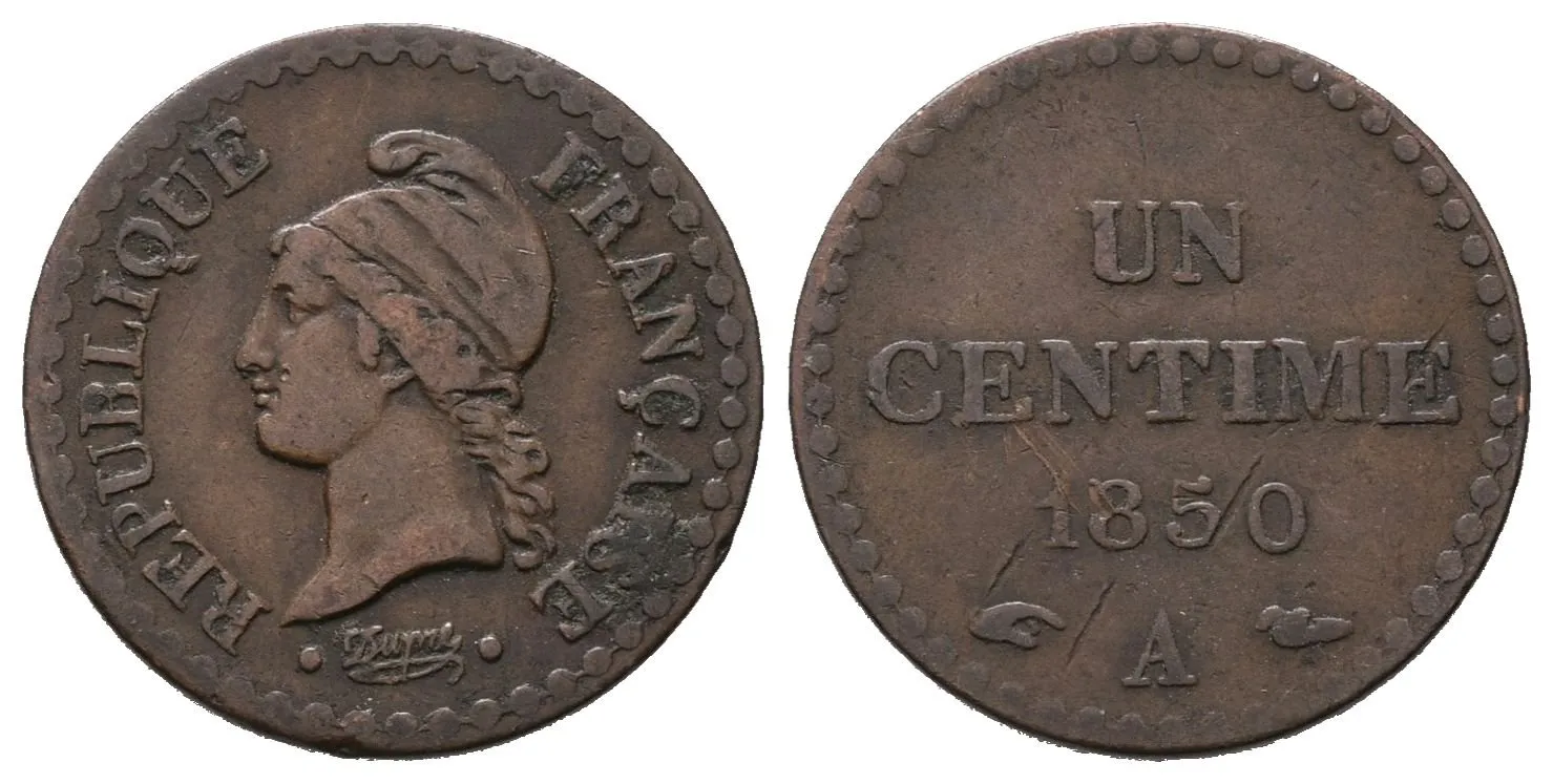 Francie - II. Republika, 1 Centime 1850 A
