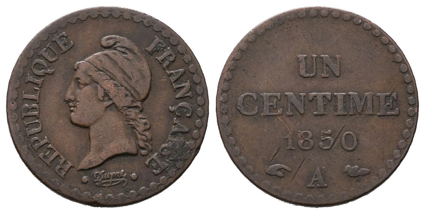 Francie - II. Republika, 1 Centime 1850 A