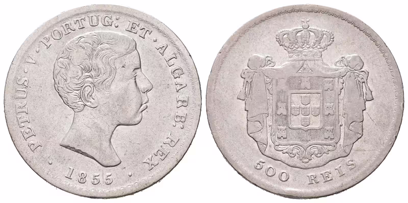 Portugalsko, 500 Reis 1855