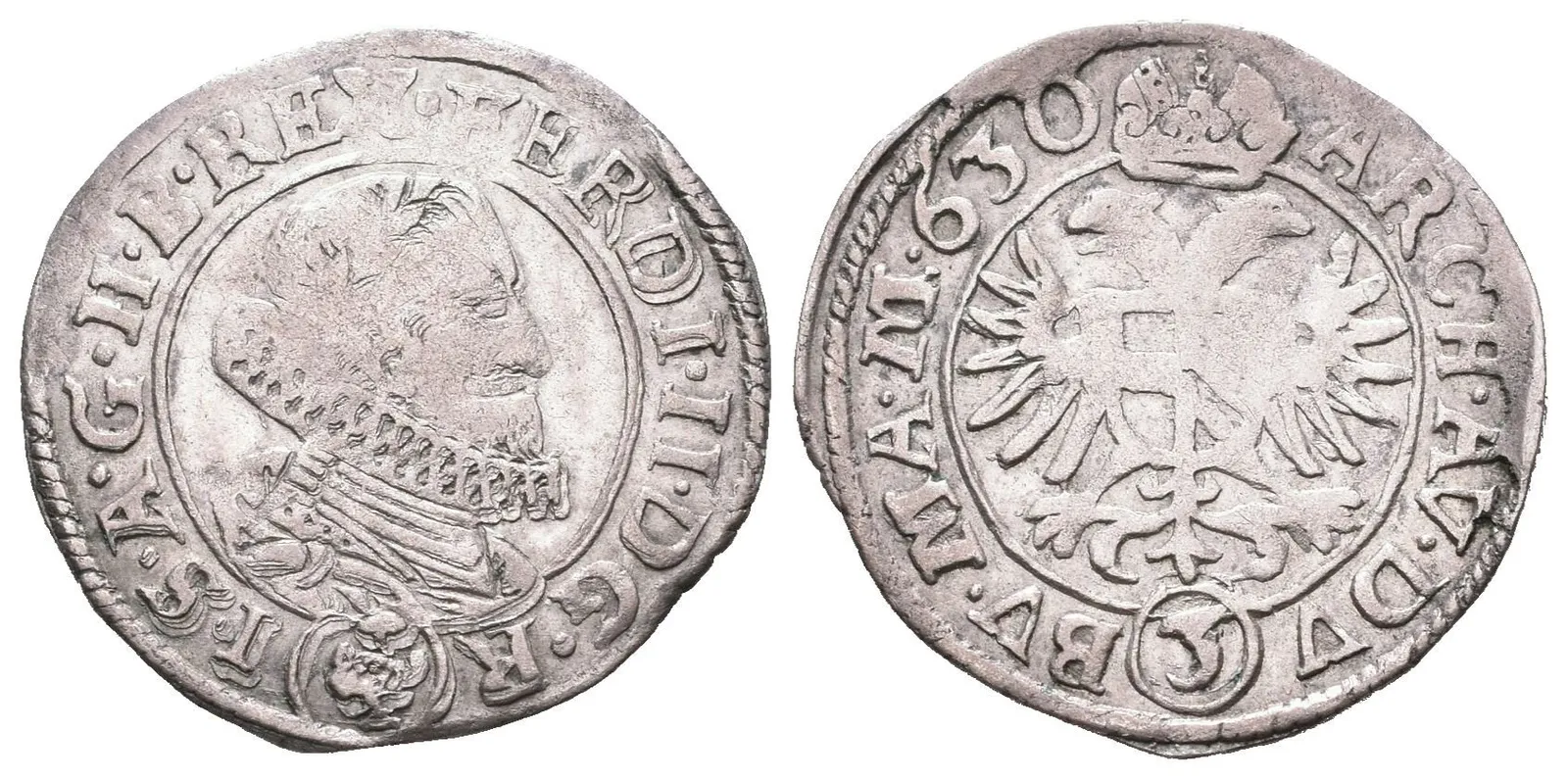 3 Krejcar 1630, Praha-du Bois, Hal.760, patina, lehce ned. — 1