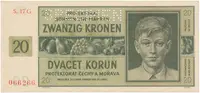 20 Koruna 1944, série G, SPECIMEN, Hej.40b.S1