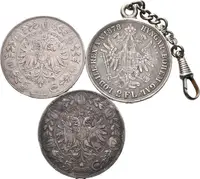Soubor mincí 5 Koruna 1900 + 2 Zlatník 1878, závěs, oběhové zachovalosti, — 2