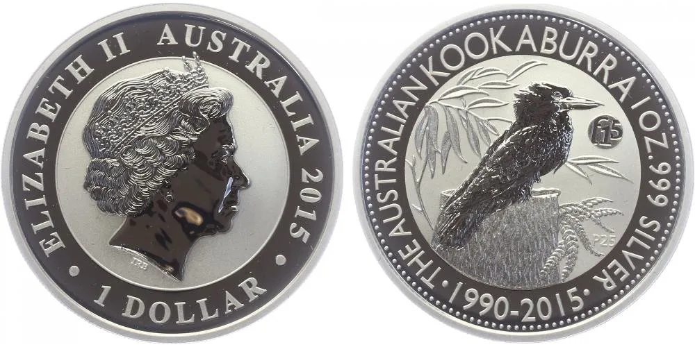 1 Dollar 2015 - Kookaburra, Ag 0,999 (31,10 g), 1 Oz, PROOF