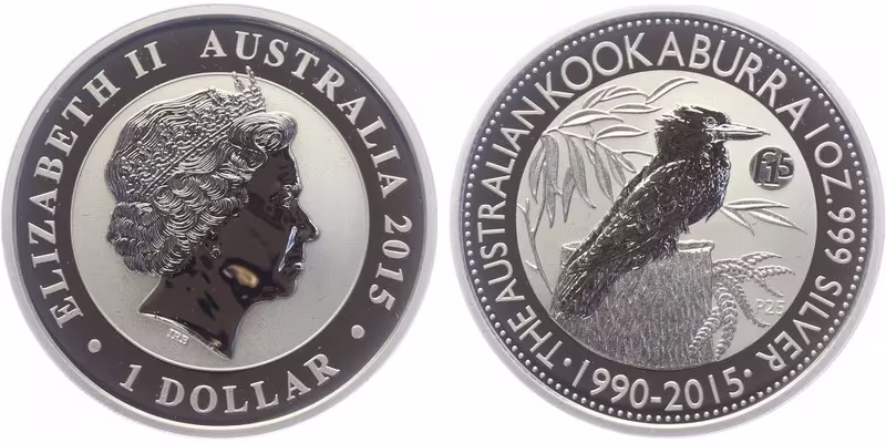 1 Dollar 2015 - Kookaburra, Ag 0,999 (31,10 g), 1 Oz, PROOF