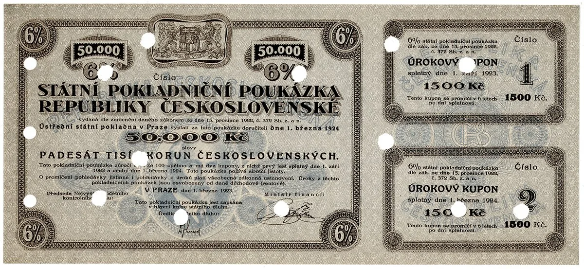 Státní pokladniční poukázky, 1919 - 1939 — 1