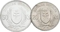 20 Koruna 1939 a 50 Koruna 1944 - Jozef Tiso - fotografie 2