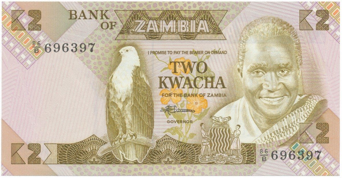 Zambie, 2 Kwacha (1986~1988), P.24c
