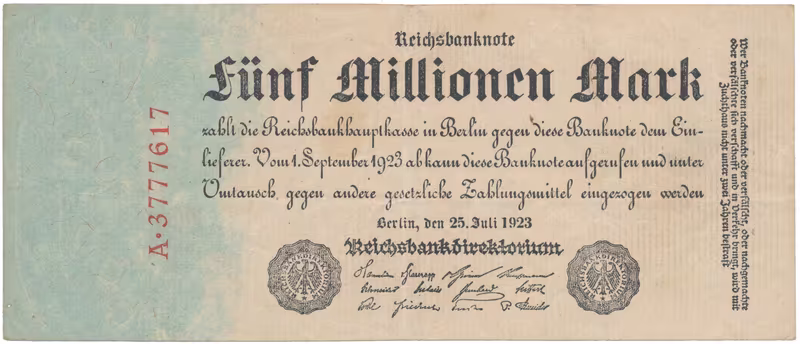Německo, 5 Millionen Mark 1923, Ro.94