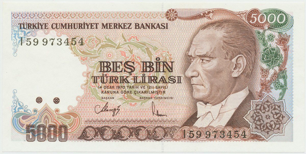 Turecko, 5000 Lira (1990), P.198