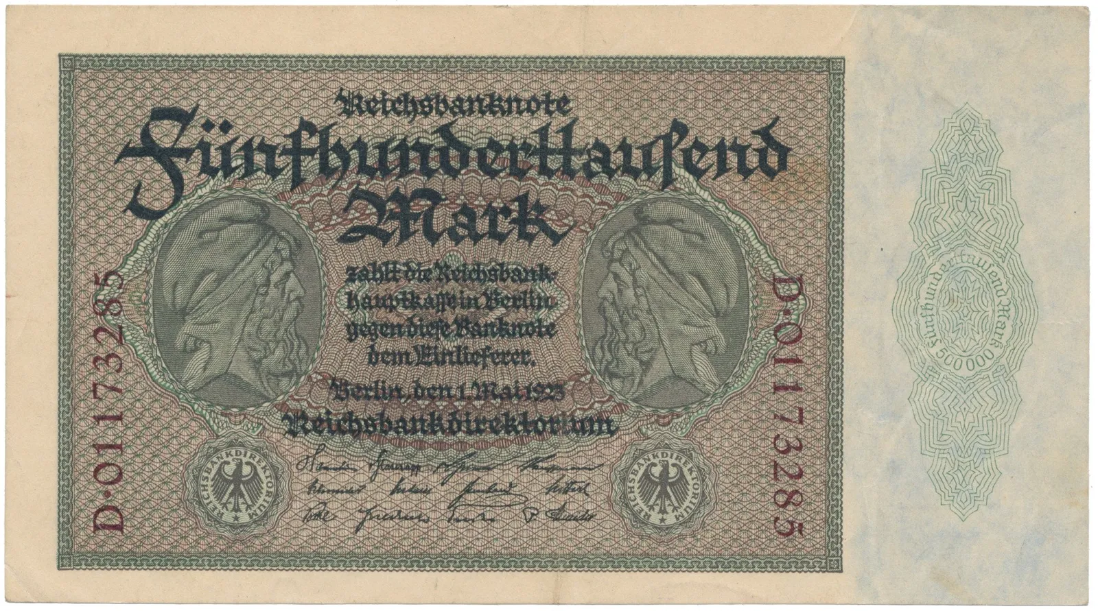 Německo, 500000 Mark 1923, Ro.87b
