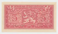 Československo, 5 Koruna 1949, série A 100 - 169, neperforovaná, Hej.83a3 - fotografie 2