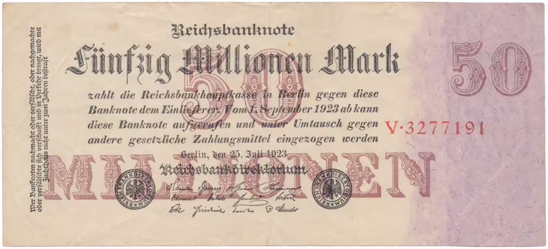 Německo, 50 Millionen Mark 1923, Ro.97a