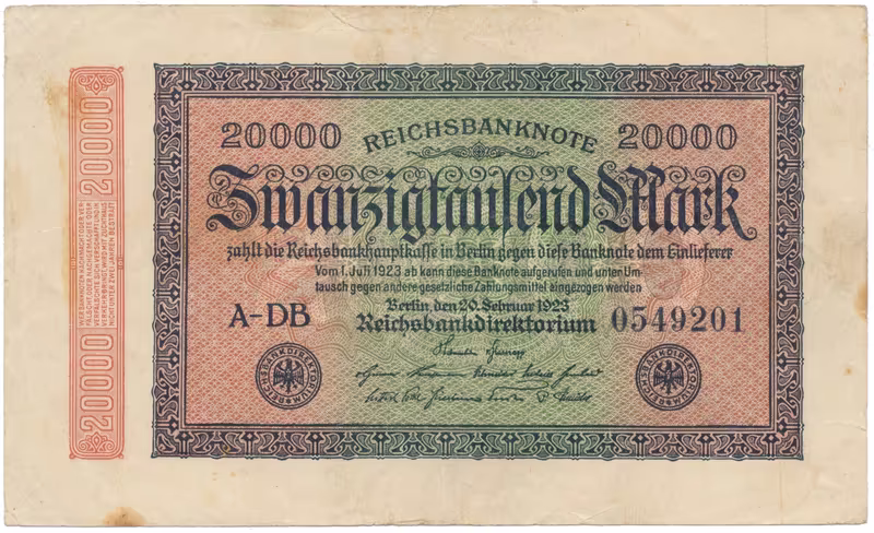 Německo, 20000 Mark 1923, Ro.84f